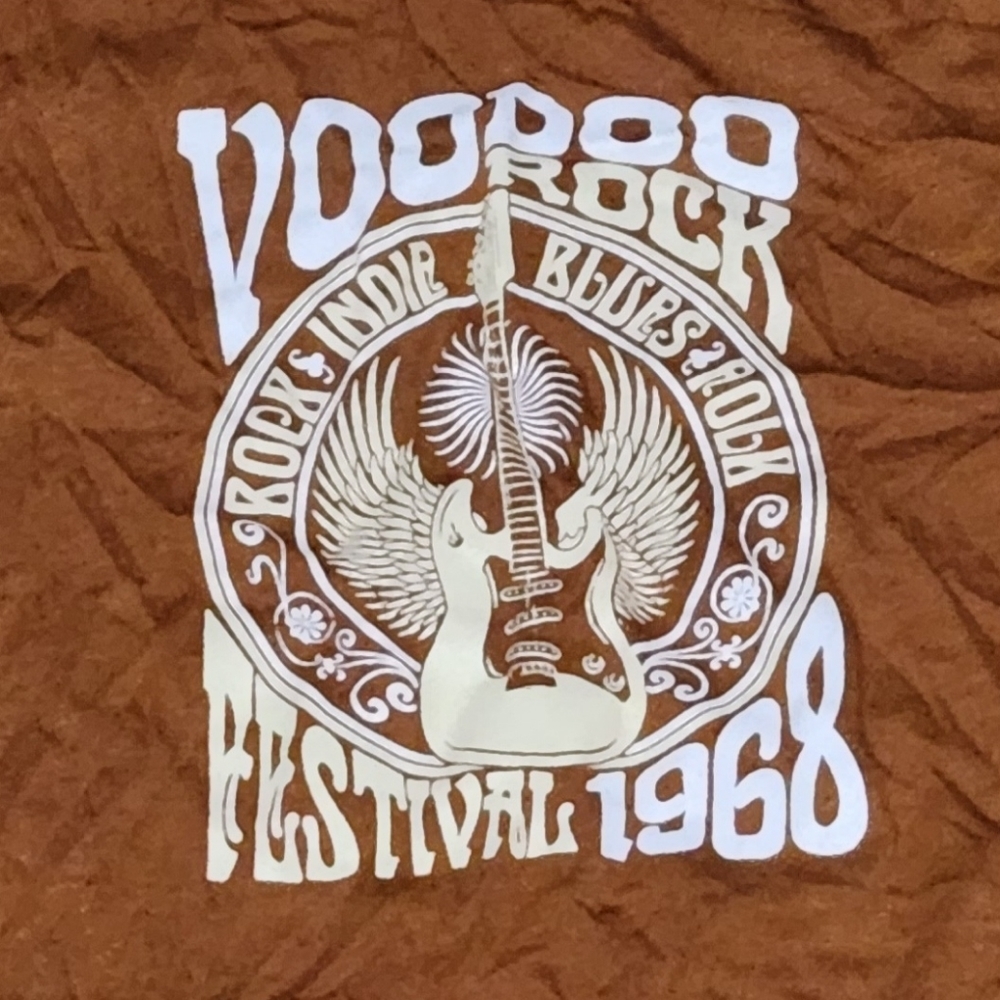 Cherry Loom Brown ThVooDoo Rock Festival 1968 Indie Blues Folk Music T-shirt 2XL